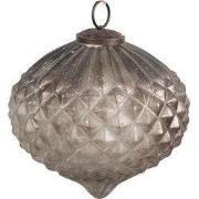 Clayre & Eef Kerstbal Ø 20x18 cm Zilverkleurig Bruin Glas