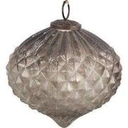 Clayre & Eef Kerstbal Ø 15x15 cm Zilverkleurig Bruin Glas