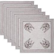 Clayre & Eef Servetten Katoen Set van 6 40x40 cm Beige Katoen Hert
