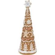 Clayre & Eef Kerstdecoratie Kerstboom Ø 14x37 cm Bruin Polyresin