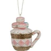 Clayre & Eef Kersthanger Macarons 6x4x7 cm Roze Polyresin