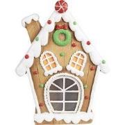 Clayre & Eef Gingerbread house met LED 27x11x36 cm Bruin Polyresin