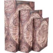 Clayre & Eef Opbergdoos Set van 3 Boeken 27/22/17 cm Bruin Hout