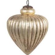 Clayre & Eef Kerstbal Ø 12x16 cm Goudkleurig Glas