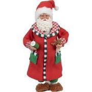 Clayre & Eef Kerstdecoratie Beeld Kerstman 28 cm Rood Kunststof