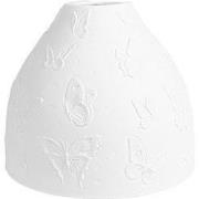 Clayre & Eef Hanglampenkap Ø 15x12 cm Wit Porselein Vlinders