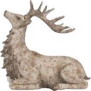 Clayre & Eef Decoratie Beeld Hert 29x15x27 cm Bruin Kunststof