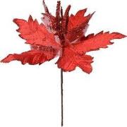 Clayre & Eef Kunstplant Kerstster Ø 34x42 cm Rood Kunststof