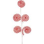 Clayre & Eef Kerstdecoratie Lolly 57 cm Rood Wit Kunststof