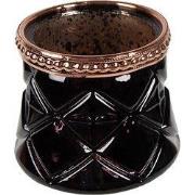Clayre & Eef Waxinelichthouder Ø 7x6 cm Zwart Glas