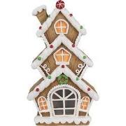 Clayre & Eef Gingerbread house met LED 24x11x41 cm Bruin Kunststof