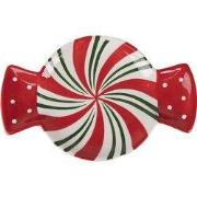 Clayre & Eef Ontbijtbord 22x14x2 cm Rood Wit Keramiek