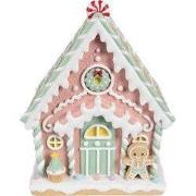Clayre & Eef Gingerbread house 20x16x25 cm Roze Kunststof