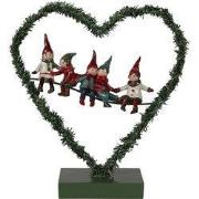 Clayre & Eef Kerstdecoratie met LED-verlichting Hart 26x9x28 cm Groen ...
