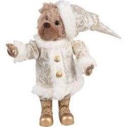 Clayre & Eef Kerstdecoratie Beeld Beer 36 cm Beige Kunststof