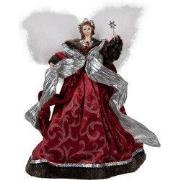Clayre & Eef Kerstdecoratie Engel 28 cm Rood Kunststof
