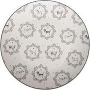 Clayre & Eef Ontbijtbord Ø 20 cm Wit Grijs Porselein Honden