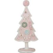 Clayre & Eef Kerstdecoratie Kerstboom 25 cm Roze Polyresin