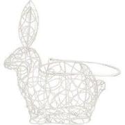 Clayre & Eef Eiermand Konijn 20x12x24 cm Wit Metaal