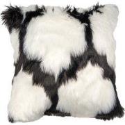 Clayre & Eef Kussenhoes 45x45 cm Wit Zwart Polyester