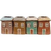 Clayre & Eef Bloempot Set van 4 Huis 31x9x11 cm Meerkleurig Keramiek