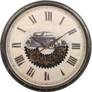 Clayre & Eef Wandklok Ø 76x8 cm Zwart Beige Kunststof