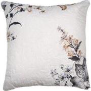 Clayre & Eef Kussenhoes 40x40 cm Wit Grijs Polyester Bloemen