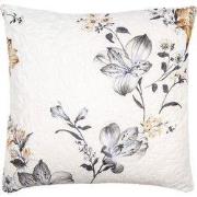 Clayre & Eef Kussenhoes 50x50 cm Wit Grijs Polyester Bloemen