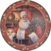 Clayre & Eef Onderbord Ø 40 cm Rood Kunststof Kerstman