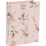 Clayre & Eef Opbergdoos Boeken 17x14x5 cm Roze Karton Bloemen