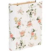 Clayre & Eef Opbergdoos Boeken 17x14x5 cm Wit Karton Bloemen