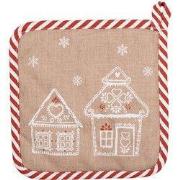 Clayre & Eef Pannenlap 20x20 cm Bruin Katoen Gingerbread house
