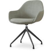 Nola-Mae draaibare eetkamerstoel saliegroen - zwart onderstel