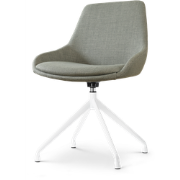 Nola-Isa draaibare eetkamerstoel saliegroen - wit onderstel