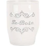 Clayre & Eef Tandenborstelhouder Ø 8x10 cm Wit Keramiek