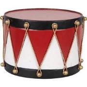 Clayre & Eef Kerstdecoratie Trommel 27x27x17 Rood Wit Metaal
