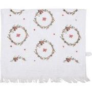 Clayre & Eef Gastendoekje 40x66 cm Wit Katoen Vlinders