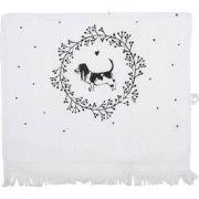 Clayre & Eef Gastendoekje 40x66 cm Wit Katoen Hond