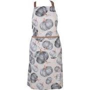 Clayre & Eef Keukenschort 70x85 cm Grijs Katoen Pompoen