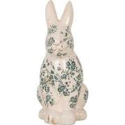 Clayre & Eef Decoratie Beeld Konijn 16x12x28 cm Beige Keramiek