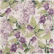 Clayre & Eef Servetten Papier Set van 20 Wit Paars Papier Bloemen