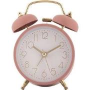 Clayre & Eef Wekker Analoog Ø 10x6x12 cm Roze Metaal