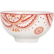 Clayre & Eef Kom 125 ml Wit Rood Keramiek