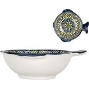 Clayre & Eef Kom 200 ml Wit Blauw Keramiek