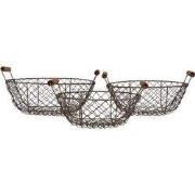 Clayre & Eef Opbergdoos Set van 3 Ø 27 / Ø 24 / Ø 21 cm Bruin Metaal