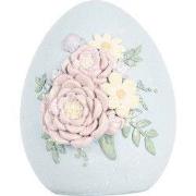 Clayre & Eef Decoratie Beeld Ei 10x11x13 cm Blauw Kunststof