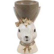 Clayre & Eef Eierdopje Konijn 7x7x12 cm Beige Kunststof