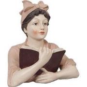 Clayre & Eef Beeld Vrouw 16x11x19 cm Beige Roze Polyresin