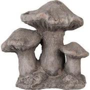 Clayre & Eef Decoratie Beeld Paddenstoel 16x12x15 cm Grijs Steen