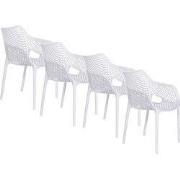 Garden Impressions Air XL kunststof tuinstoel wit - set van 4 stuks